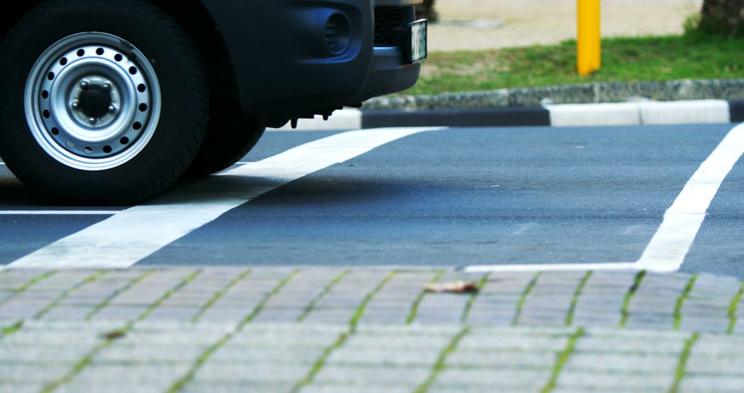 Close-up View of Vehicle at Pedestrian Crosswalk - Free Images, Stock Photos and Pictures on Pikwizard.com