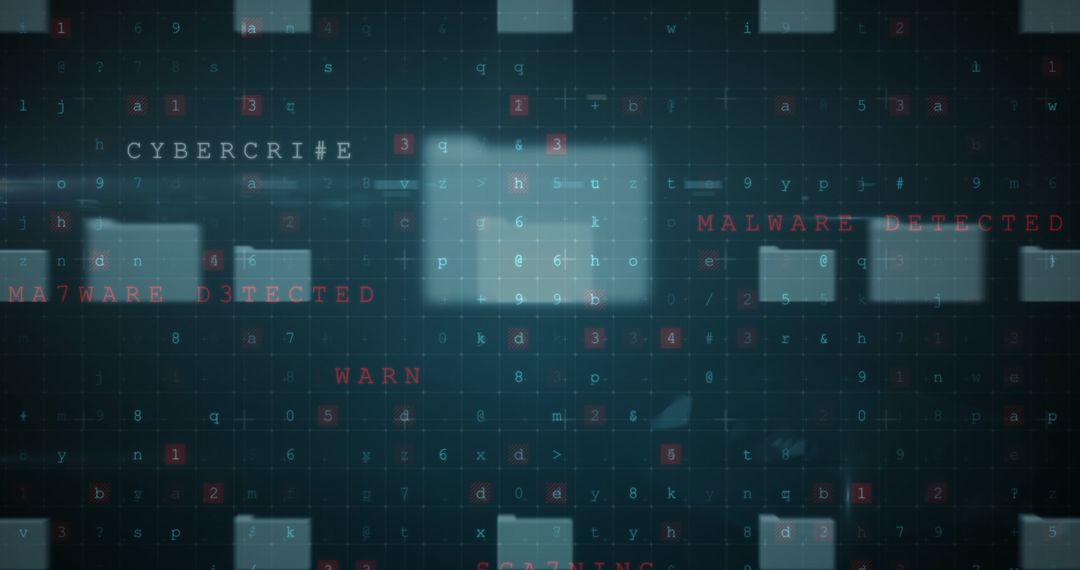 Digital Display Highlighting Cybercrime and Malware Warnings