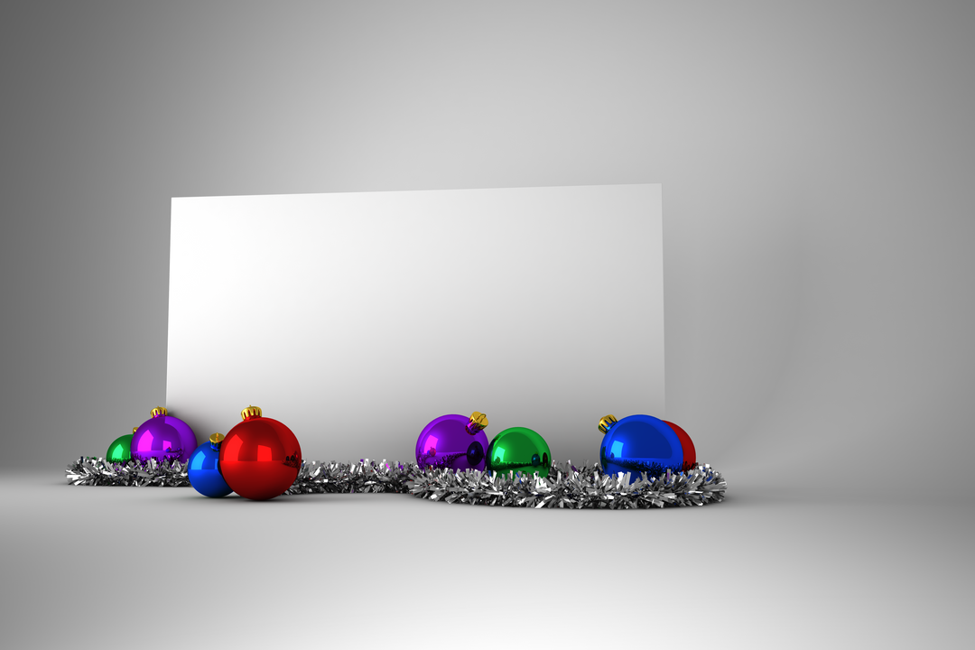 Mockup Poster with Colorful Christmas Decorations on Transparent Background - Download Free Stock Images Pikwizard.com