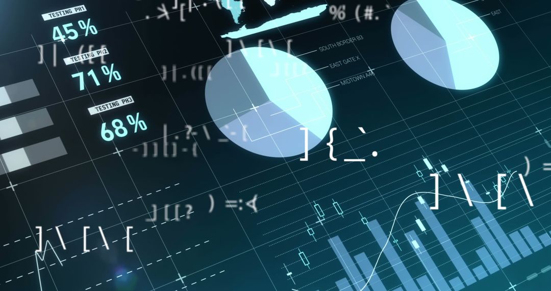 Futuristic Interface with Data Highlights and Analytics