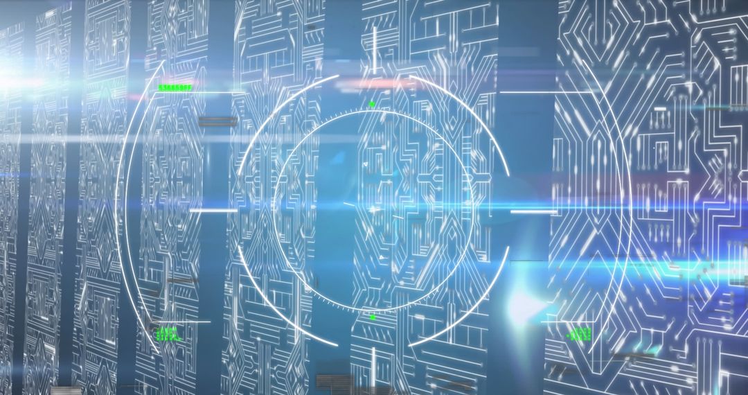 Futuristic Digital Neural Network Circuit Board Abstract