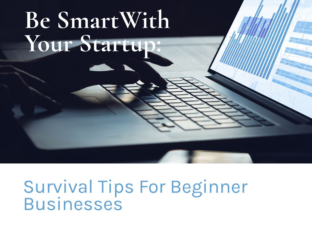 Strategic Planning for Startups: Typing on Laptop with Financial Graphs