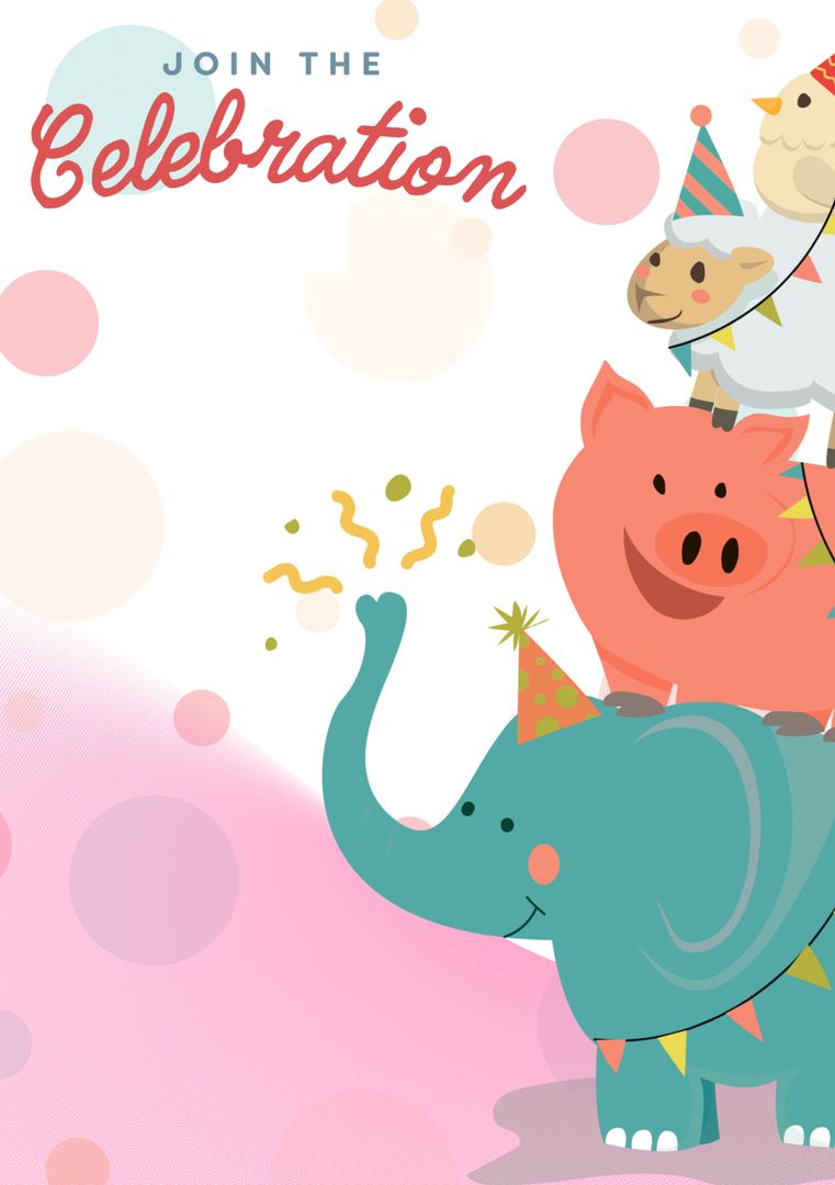 Cheerful Animals Celebrating Children's Party