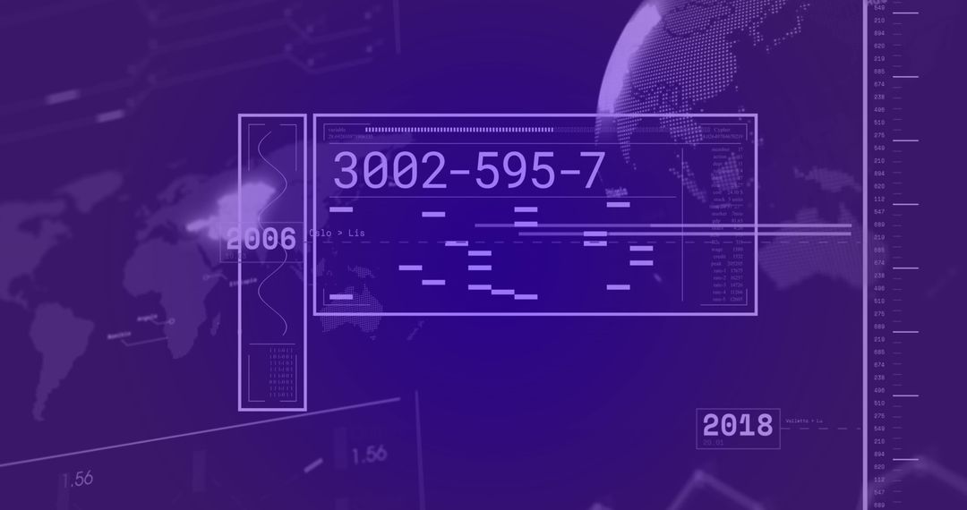Abstract Global Data Processing Concept with Digital Overlay