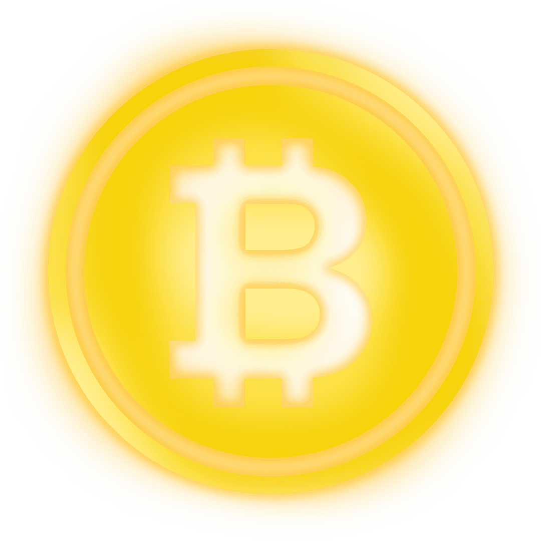 Transparent Bitcoin Symbol Illustration on Gradient Circle