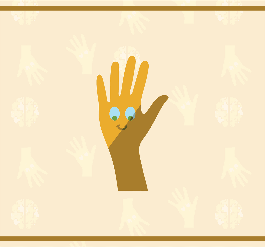 Happy Hand Illustration Embracing Positivity on Transparent Background