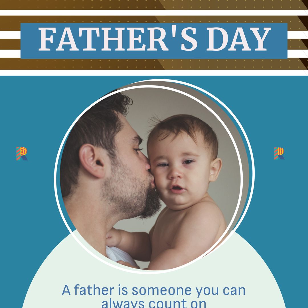 Father Kissing Baby for Father's Day Close-Up - Download Free Stock Templates Pikwizard.com