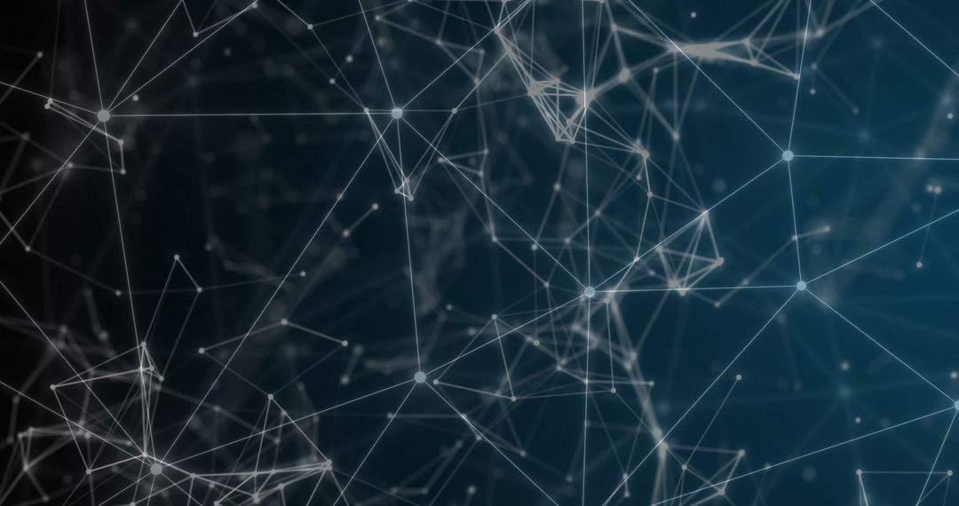 Abstract Geometric Network Connections over Black Background