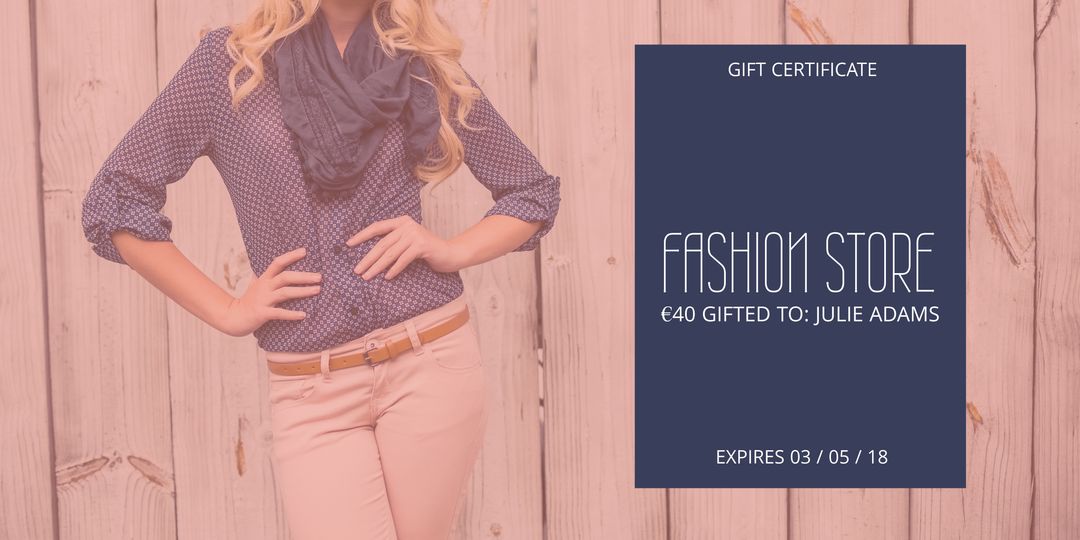 Trendy Fashion Store Gift Certificate Layout - Download Free Stock Templates Pikwizard.com