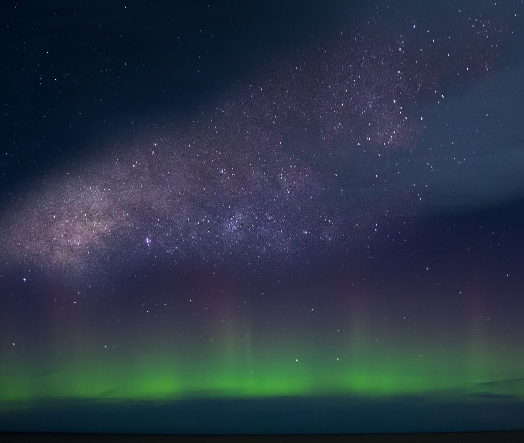 Stunning Milky Way Galaxy and Aurora Lights in Night Sky - Free Images, Stock Photos and Pictures on Pikwizard.com