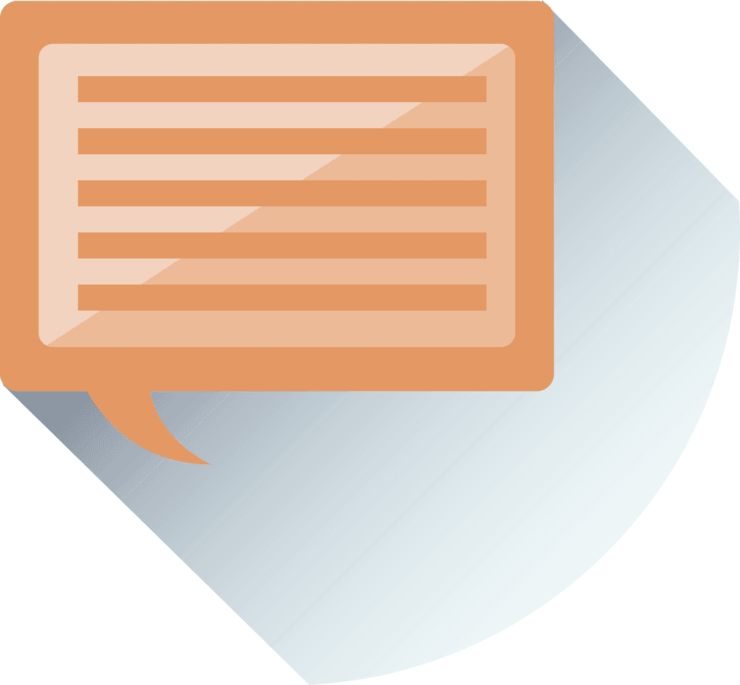 Transparent Speech Bubble Icon with Orange Details