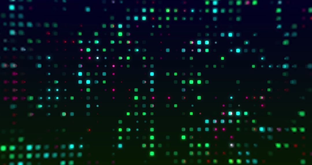 Colorful Blinking Dots on Dark Background Abstraction