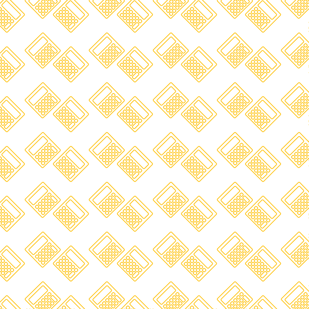 Seamless Pattern of Yellow Calculators on Transparent Background