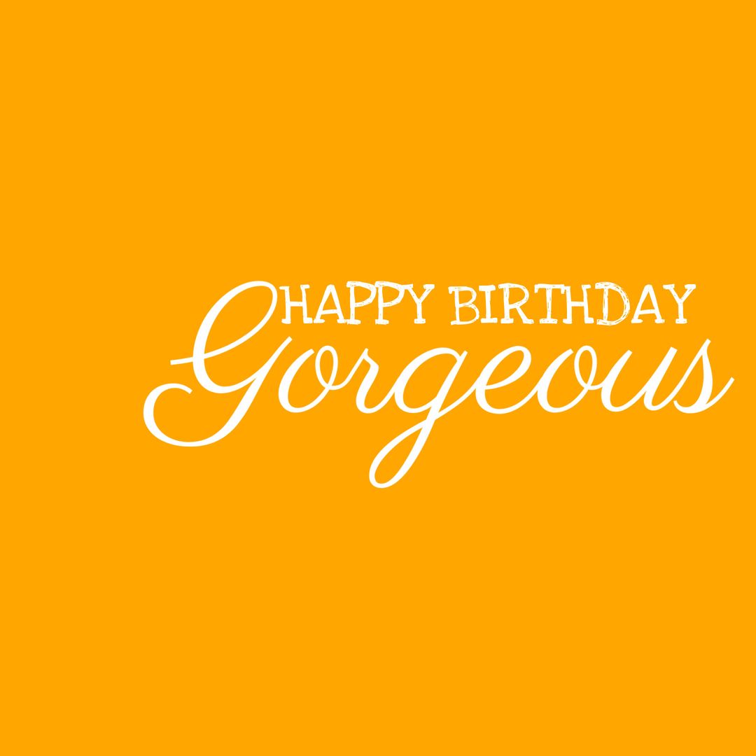 Happy Birthday Greeting Card with Elegant Script Text on Orange Background - Download Free Stock Templates Pikwizard.com