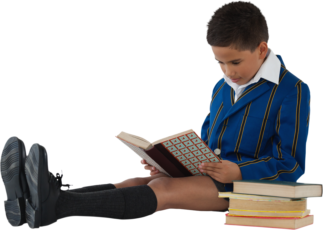 Transparent Schoolboy in Uniform Reading Book - Download Free Stock Images Pikwizard.com