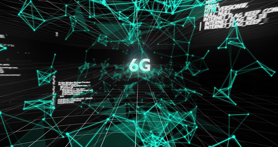 Futuristic Digital Network Concept with 6G Connectivity