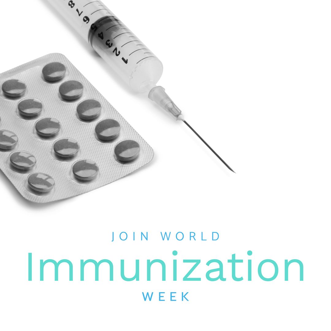 Join World Immunization Week with Pills and Syringe - Download Free Stock Templates Pikwizard.com