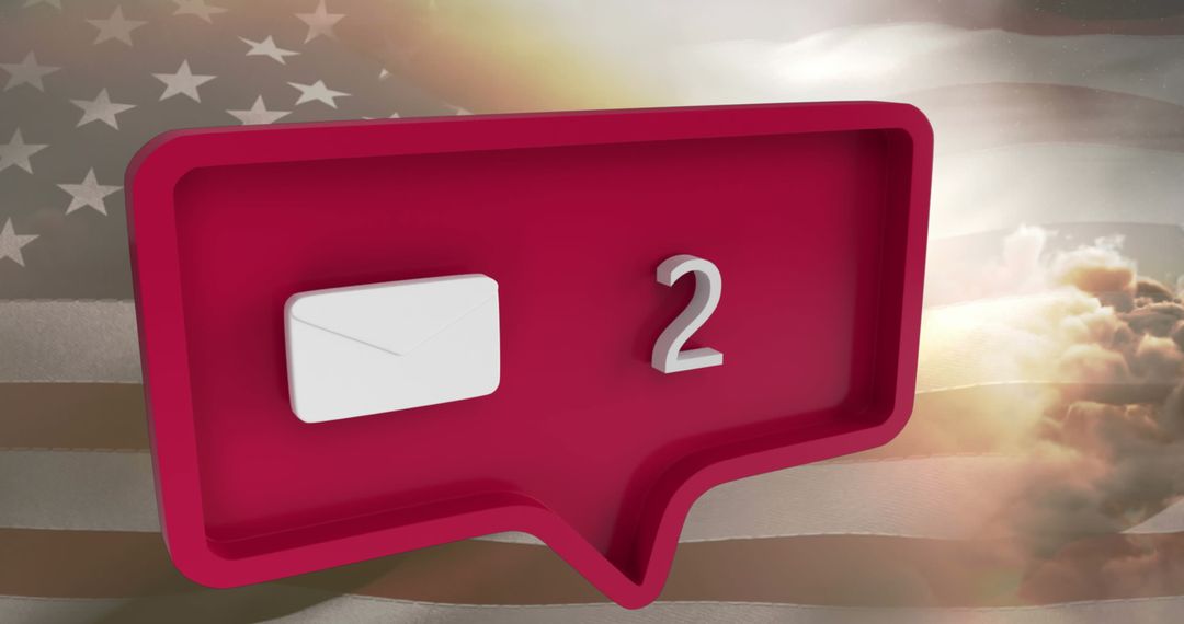 Communication Alert Symbol with USA Flag Background