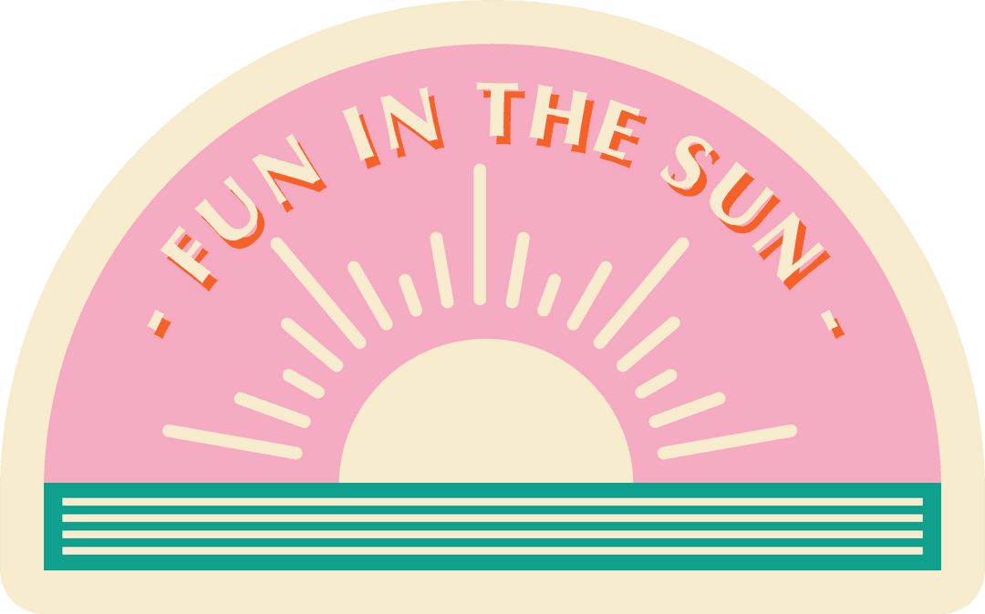Cheerful Sunrise Graphic with Bright Sun Rays on Transparent Background