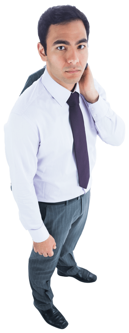 Biracial Businessman Standing Isolated on Transparent Background