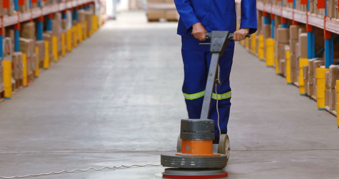 Industrial Worker Polishing Factory Floor for Clean and Safe Environment - Free Images, Stock Photos and Pictures on Pikwizard.com