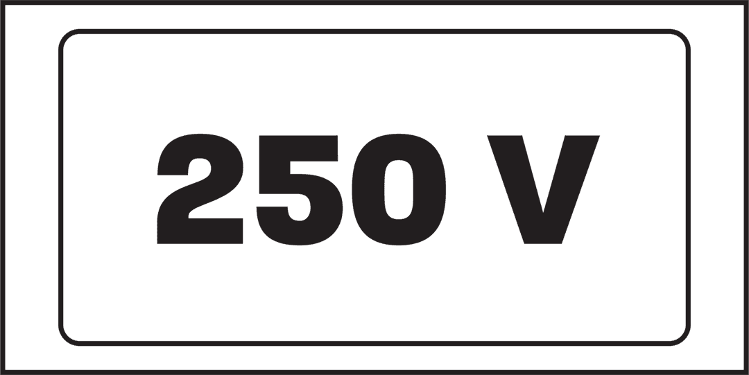 250V Voltage Tag Illustration on Transparent Background