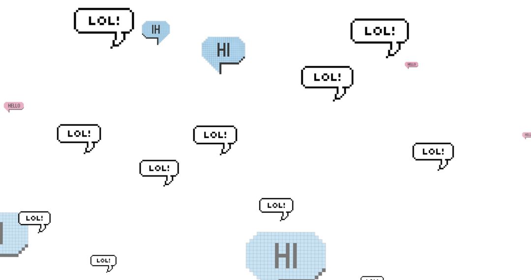 Pixelated Speech Bubbles with Social Media Greetings