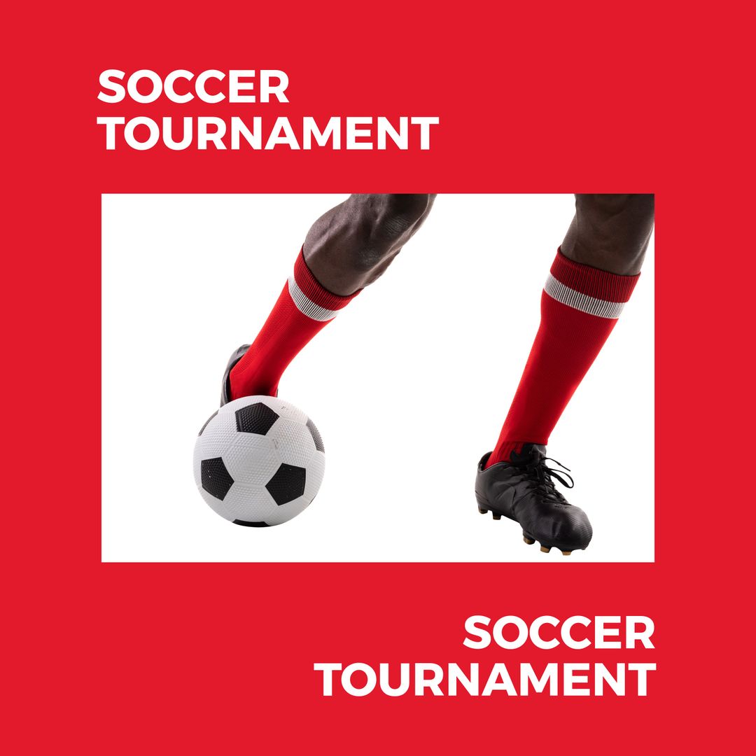 Soccer Tournament Announcement with Dynamic Athlete and Ball - Download Free Stock Templates Pikwizard.com