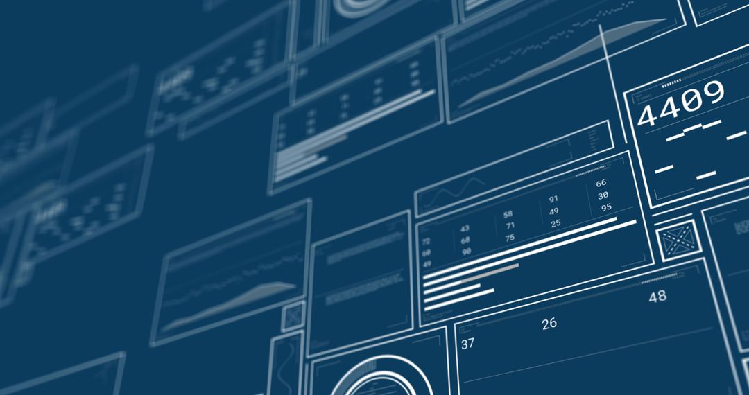 Abstract Digital Interface with Analytical Data Visualizations