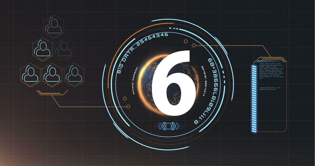 Digital Countdown on Futuristic Interface with Technological Elements