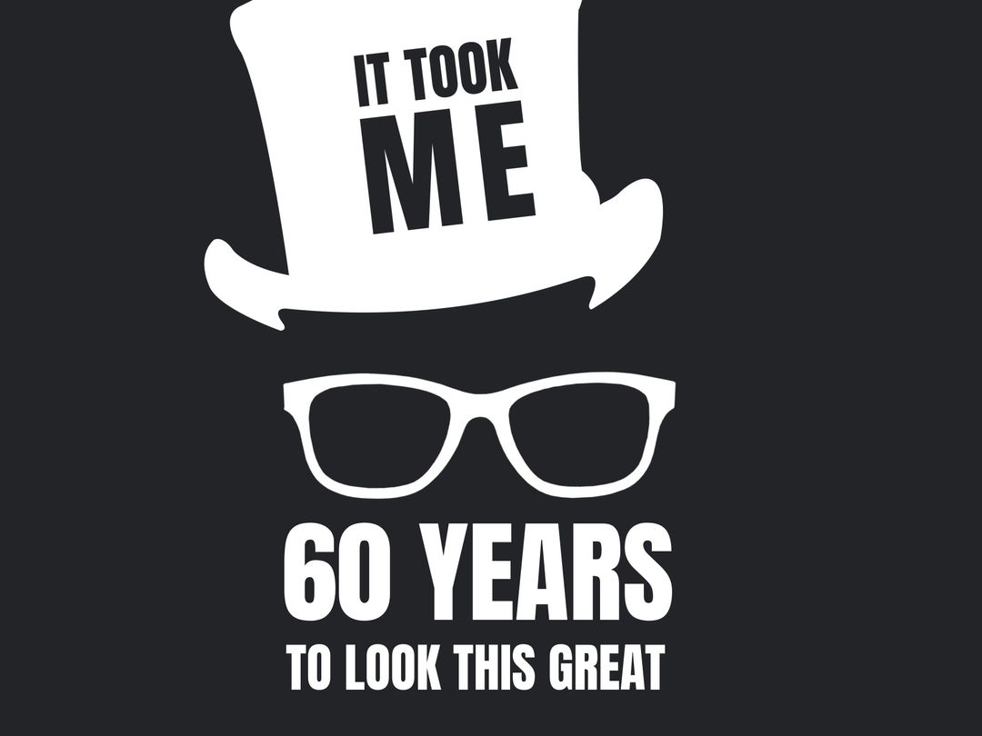 Fun Top Hat and Glasses Graphic for 60th Birthdays and Retirements - Download Free Stock Templates Pikwizard.com