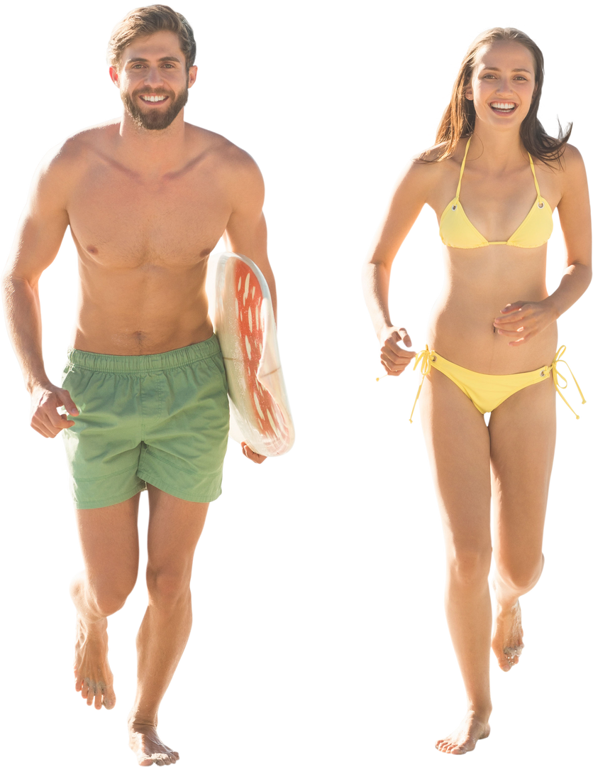 Happy Caucasian Couple Running Together Vacation Transparency - Download Free Stock Images Pikwizard.com