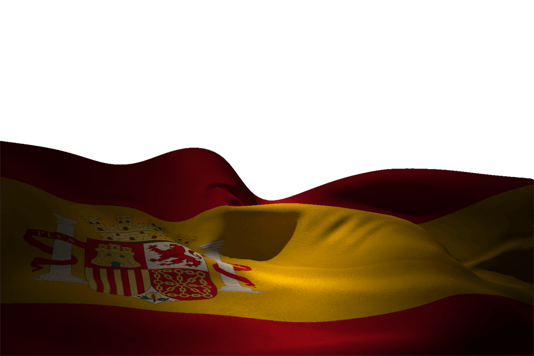 Waving Spanish Flag on Transparent Background for Digital Projects