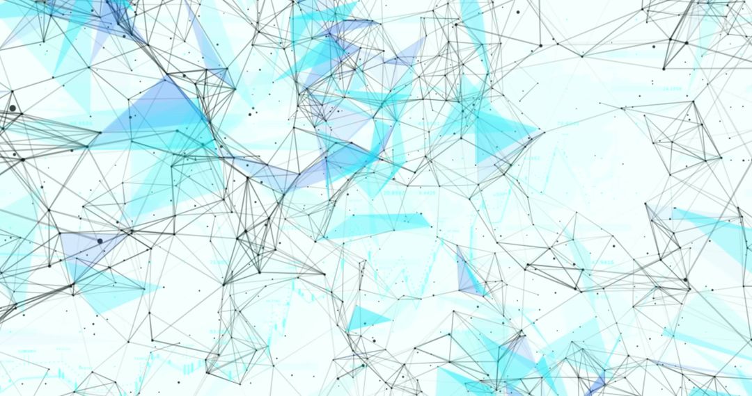 Abstract Geometric Network with Blue Accents