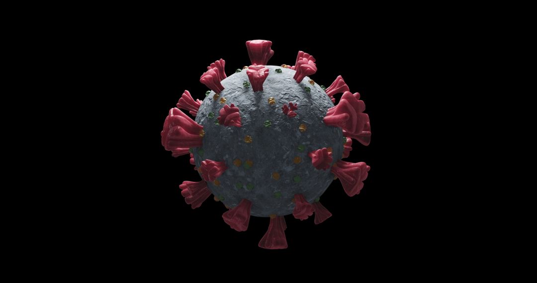 3d rendering of coronavirus covid-19 with black background