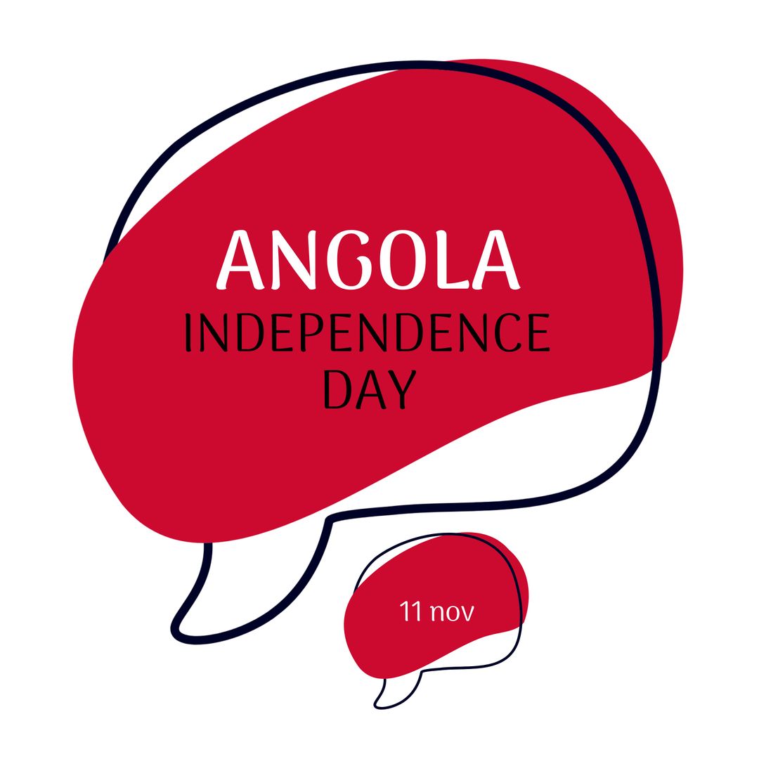 Angola Independence Day Celebration in Red Speech Bubble Design