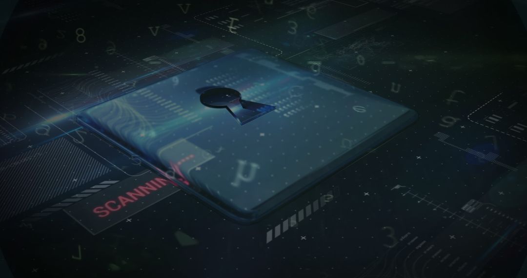 Digital Security Padlock in Futuristic Data Environment