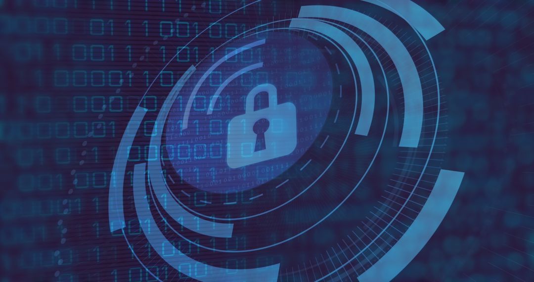 Digital Security Icon with Data Network Interface