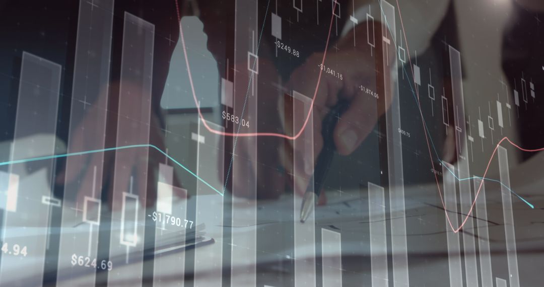 Financial Analysis Overlapping Business Professionals in Meeting