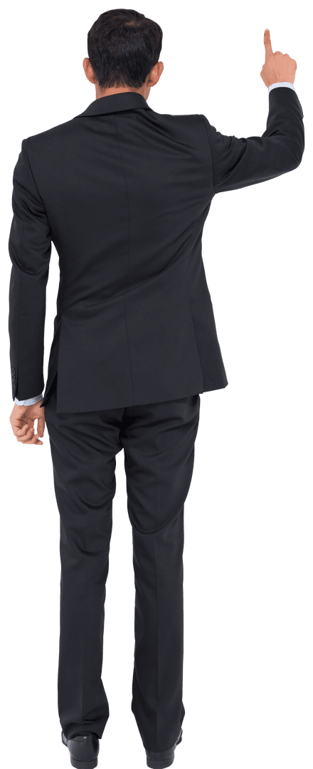 Transparent Figure of Businessman Pointing Upward Innovation Concept