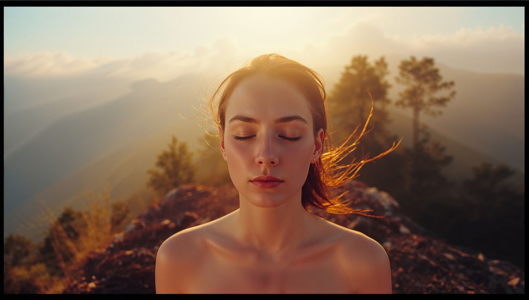 Woman Embracing Serenity in Mississippi (AI-Generated)