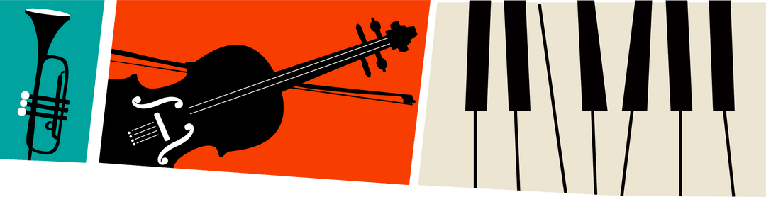 Transparent Musical Instrument Icons Illustrated Banner