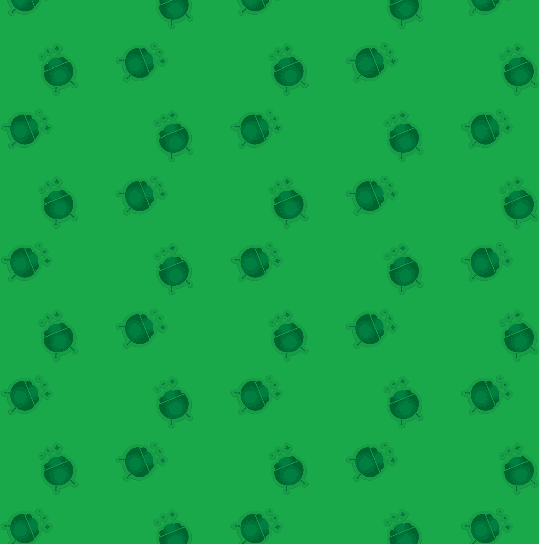 Transparent Background Jars of Gold Pattern for St. Patrick's Day