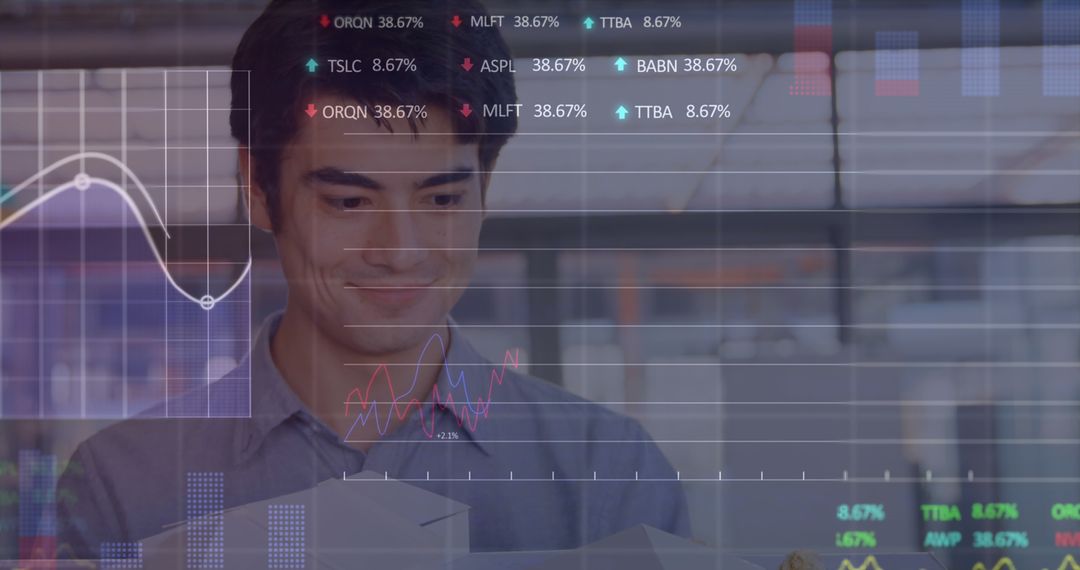 Businessman Analyzing Stock Market Data with Modern Graphs and Charts - Free Images, Stock Photos and Pictures on Pikwizard.com