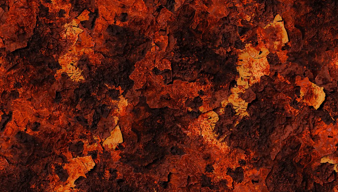 Macro Texture of Cooled Lava with Oxidation Effects and Rugged Surface