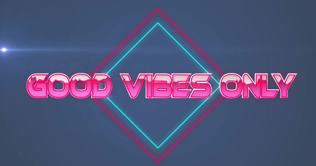 Neon Good Vibes Only Text with Retro Style Design