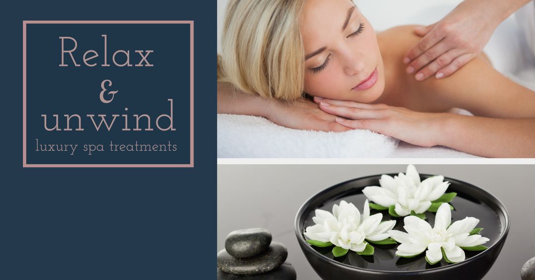 Woman Enjoying Spa with Calming Floral Setting