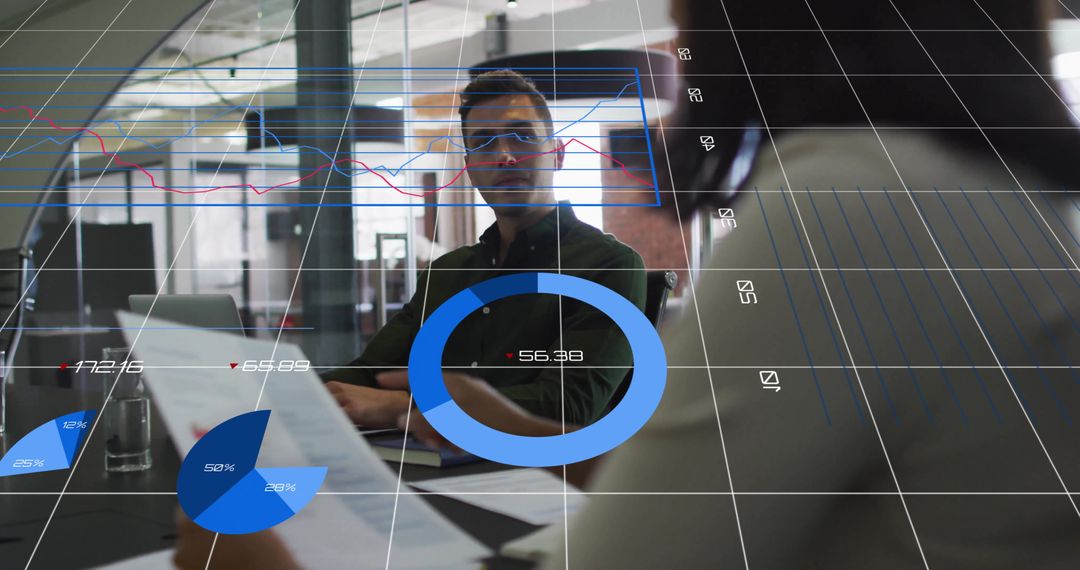 Business Growth Discussion with Digital Graphs and Analytics