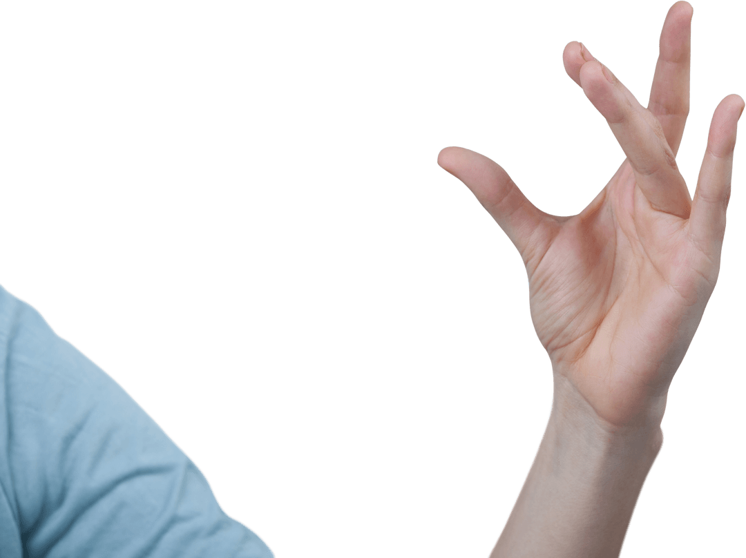 Hand Making Gesture on Transparent Background Perfect for Design Use