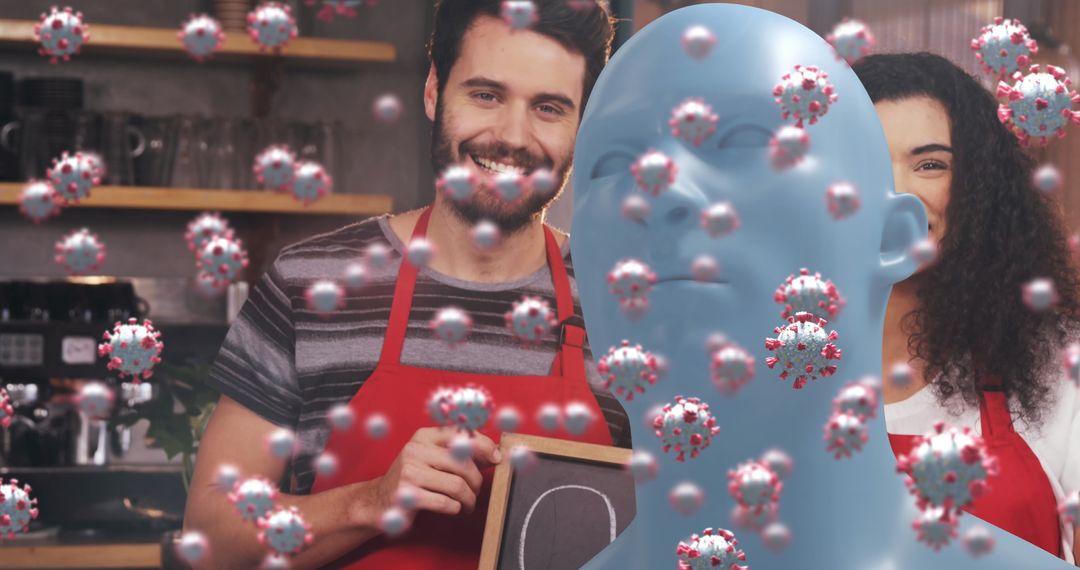 Café Reopenning with COVID-19 Precautions and 3D Visual Illustration